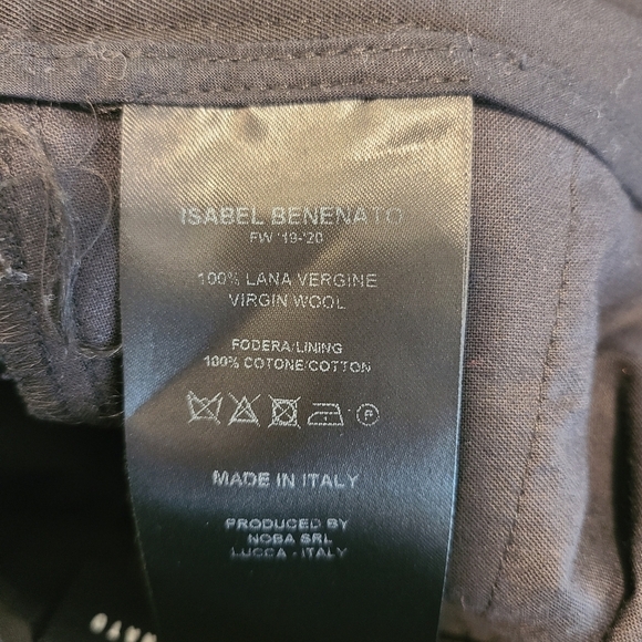 Isabel Benenato Black Wool Slim Pants - Picture 7 of 8